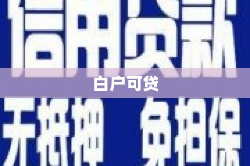 山阳白户可贷