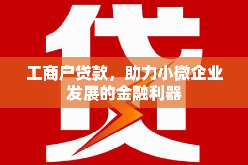 山阳工商户贷款,助力小微企业发展的金融利器 山阳工商户贷款,助力小微企业发展的金融利器