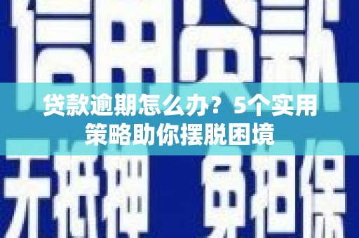 山阳贷款逾期怎么办？5个实用策略助你摆脱困境