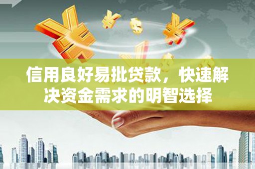 山阳信用良好易批贷款，快速解决资金需求的明智选择