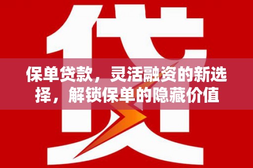 山阳保单贷款，灵活融资的新选择，解锁保单的隐藏价值