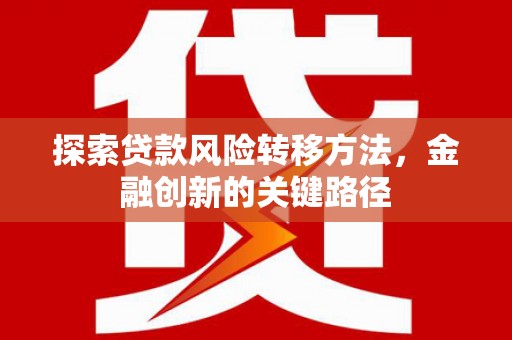 山阳探索贷款风险转移方法，金融创新的关键路径