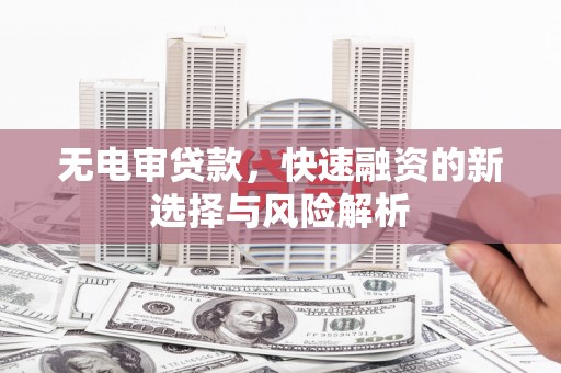 山阳无电审贷款，快速融资的新选择与风险解析