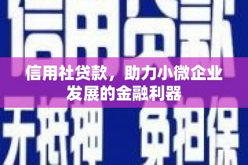 山阳信用社贷款，助力小微企业发展的金融利器