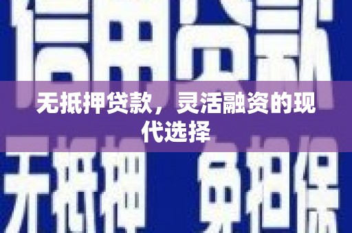 山阳无抵押贷款，灵活融资的现代选择