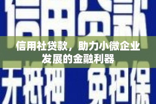 山阳信用社贷款，助力小微企业发展的金融利器